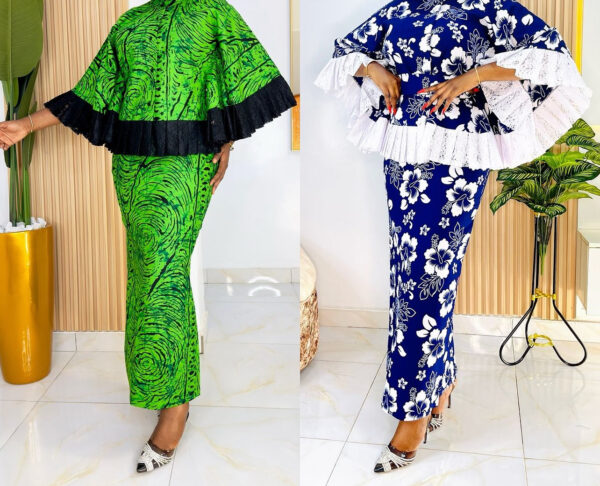 African Boubou Blouse and Skirt